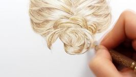 Tutorial  How to draw realistic blonde hair with colored pencils