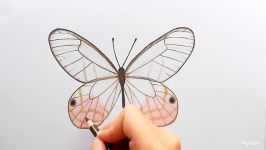 Drawing a light brown Butterfly with colored pencils and copic markers