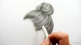 Step by Step  How to draw shade realistic hair bun with pencils  Emmy Kalia