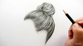 Drawing and shading a realistic hair bun with graphite pencils