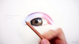 How to drawcolor a realistic colorful eye with colored pencils  Step by Step