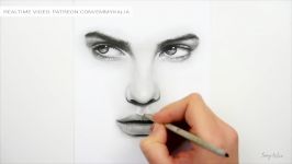 Drawing Eyes Nose and Lips with Graphite Pencils