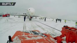 Battle for rescue Cool tank turned tow truck to evacuate plane of