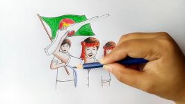 How to draw scenery of 26 march Independence day