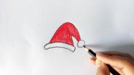 How to draw Santa claus hat step by step very easy