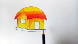 How to draw A Village House Hut step by step very easy 