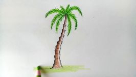 How to draw a date palm step by step very easy