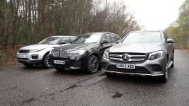 Mercedes GLC vs Range Rover Evoque vs BMW X3 SUV 2017 review  Head2Head