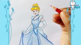 How to draw cinderella step by step