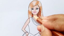 How to draw Barbie step by step