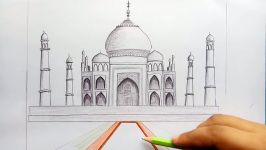 How to draw Taj Mahal step by step very easy