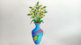 How to draw flower vase step by step very easy 