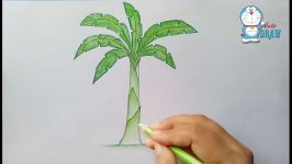 How to draw banana tree step by step very easy