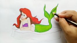 How to draw princess ariel step by step