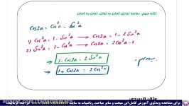 فصل دوم ریاضی دوازدهم قسمت اولروابط مثلثاتی کمانهای دو بربر زاویه