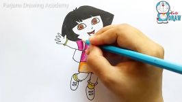 How to draw Dora the Explorer step by step