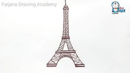 How to draw eiffel tower step by step