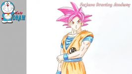 How to draw Goku super saiyan god step by step