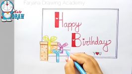 How to draw Happy birthday for Birthday Wishes step by step