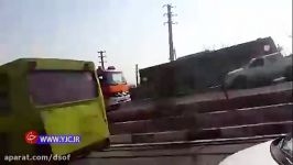ویدئویی محل واژگونی اتوبوس دانشجویان در محوطه دانشگاه علوم وتحقیقات