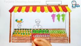 How to draw Fruit seller step by step