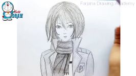 pencil drawing How to draw Mikasa Ackerman step by step