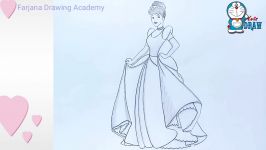 How to draw Princess Cinderella step by step