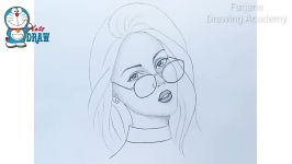 How to draw a Girl with Glasses Face drawing