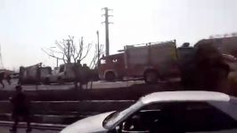 فیلم کامل واژگونی اتوبوس حامل دانشجویان در دانشگاه علوم تحقیقات تهران
