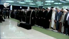 رهبر معظم انقلاب بر پیکر آیت الله هاشمی شاهرودی نماز اقامه کردند