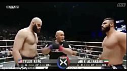 مبارزه جالب امیر علی اکبری تایلر کین آمریکایی در MMA