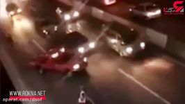 لحظه خودکشی پل در بزرگراه امام علی تهران