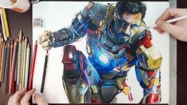 Iron Man Robert Downey Jr.  Colored Pencil Drawing  drawholic