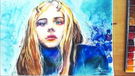 Painting Chloe Moretz 클로이 모레츠 using watercolor