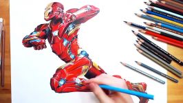 Drawing Iron Man  Captain America Civil War 아이언맨 색연필 그림 drawholic