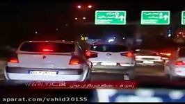 تعقیب گریز راننده متخلف توسط پلیس ها در ایران