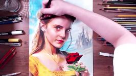 Beauty and the Beast BelleEmma Watson  Colored pencil drawing