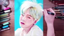 BTS Suga  colored pencil drawing  drawholic