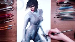 Ghost in the Shell Motoko Kusanagi Scarlett Johansson  speed drawing