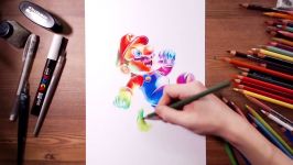 Super Mario スーパーマリオRainbow Mario Speed drawing