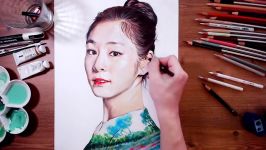 Kim Yuna 김연아  colored pencil drawing  drawholic