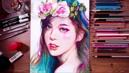 Colored pencil drawing  Beautiful Girl  drawholic