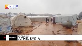وقوع سیلاب در اردوگاه های آوارگان سوری
