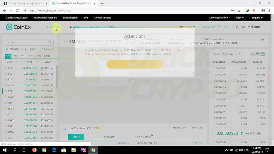 Coinex Training آموزش کارکردن در اکسچنج کوینکس