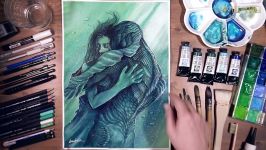 The Shape of Water  watercolor painting  drawholic