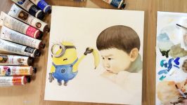 Speed Drawing Minion Kid Drawing Hands