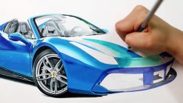 Speed Drawing Ferrari 488 GTS Spider Speed Drawing Drawing Hands