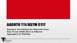 روش تعیین خاک رس لای گرد خاک ذرات کوچکتر 75 میکرون ASTM C117 69