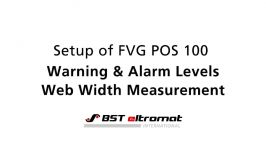 Setup of FVG POS 100  Warning and Alarm Levels Web Width Measurement