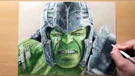 Drawing Gladiator Hulk Thor Ragnorak  Marvel  Time lapse  Artology